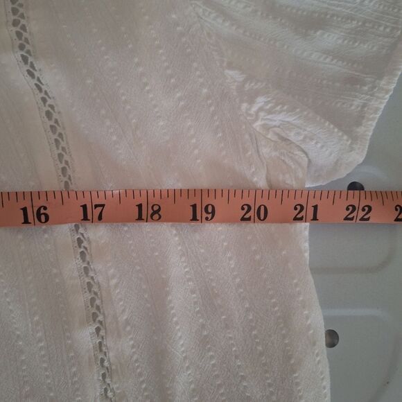 Knox Rose Womens Prairie Blouse Coastal Country Boho Short Sleeve Flowy Small - Picture 11 of 12